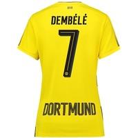 bvb home shirt 2017 18 womens with dembl 7 printing yellowblack