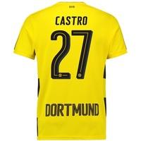 BVB Home Shirt 2017-18 with Castro 27 printing, Yellow/Black