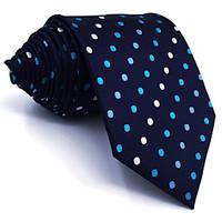 BXL24 Mens Necktie Navy Blue Multicolor Dots 100% Silk Business New Fashion Wedding Dress For Men