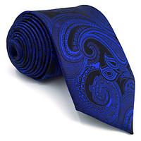 BXL7 Men\'s Necktie Tie Blue Paisley 100% Silk Business Fashion Wedding For Men
