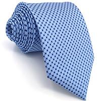 BXL6 Men\'s Necktie Tie Blue Dots 100% Silk Business Fashion Wedding For Men