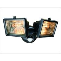 byron es1202 twin halogen floodlights with motion detector black 150w