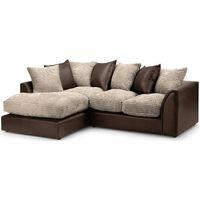 byron corner sofa jumbo cord mink and rhino brown left hand