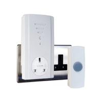 byron b306 50m wireless plug through door chime kit with 2 sounds