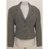 byblos size 12 black brown checked wool jacket