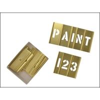 C H Hanson Brass Stencils Letters/Numbers 1 in 45 Piece Set