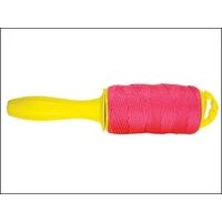 C H Hanson 76m (250ft) Braided Pink Nylon Line & Reel