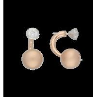 C W Sellors Earrings Front Back Rose Gold Plating And CZ
