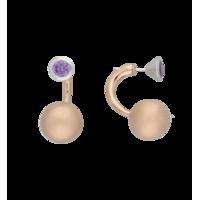 C W Sellors Earrings Front Back Rose Gold Plating And Purple CZ
