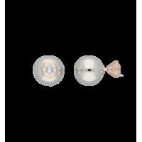 C W Sellors Earrings Front Back Silver And Rose Gold Plated With CZ
