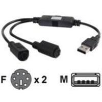 C2G, USB PS/2 Keyboard/Mouse Adapter Black