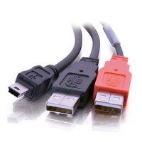 C2G, USB 2.0 Mini-B Male to 2 USB A Male Y-Cable 2m