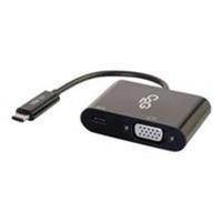 C2G USB-C To VGA Video Adapter Converter with Power Delivery - Black