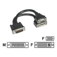 C2G One LFH-59 (DMS-59) Male to One DVI-I? Female and One HD15 VGA Female Cable 22cm