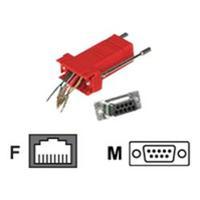 C2G RJ45/DB9M Modular Adapter Red