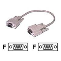 C2G .5m DB9 F/F Null Modem Cable - Beige