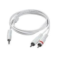 c2g 2m one 35mm male to two rca male audio y cable white