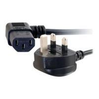 C2G 2m 18 AWG Universal 90° Power Cord (IEC320C13R to BS 1363)