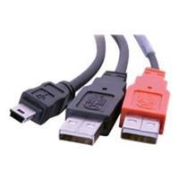 C2G 2m USB 2.0 One Mini-b Male to Two A Male Y-Cable