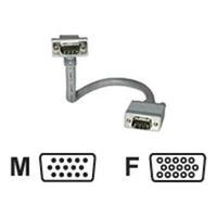 C2G 3m Premium Shielded HD15 SXGA M/F Monitor Extension Cable with 90° Down Angled Male Connector
