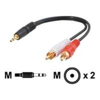 C2G 6IN 3.5mm STEREO MALE TO (2) RCA MALE Y-