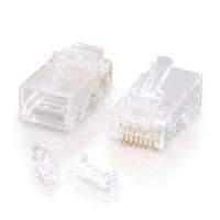 C2G RJ45 CAT5e 8x8 Modular Plugs for Round Stranded Cable (50 Pack)