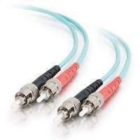 C2g 15m St/st Duplex 10gb 50/125 Om3 Multimode Pvc Fibre Cable (lszh) Aqua