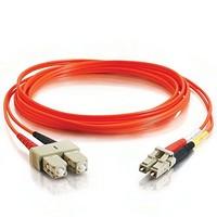 C2G 20m LC-SC 50/125 OM2 Duplex Multimode PVC Fibre Optic Cable (LSZH) - Orange