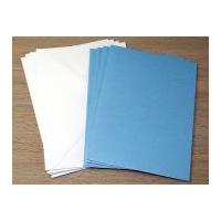 C6 Pearlised Blank Cards & Envelopes Blue Pearl