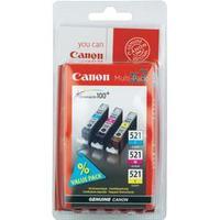 Canon Ink CLI-521 C + M + Y Original Set Cyan, Magenta, Yellow 2934B010