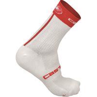 Castelli Free 9 Sock White/Red