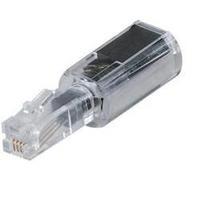 Cable detangler Adapter [1x RJ10 4p4c plug - 1x RJ10 4p4c socket] 0 m Black (transparent) Hama