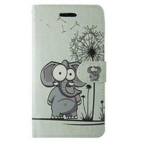 Cartoon Elephant and Dandelion Pattern PU Leather Flip Case for iPhone 7 7 Plus 6s 6 Plus SE 5s 5c 5