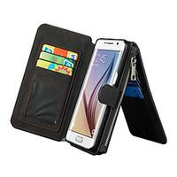 CASEME 2in1 Genuine Leather Multi-function Zipper Wallet Card Slot Case Cover for Samsung Galaxy S6 edge plus/S7/S7 edge