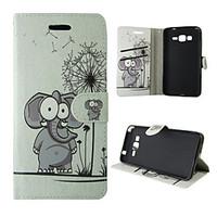 Cartoon Elephant PU Leather Flip Case with Magnetic Snap and Card Slot for Samsung Galaxy A3(2016)/A5(2016)/A3/A5