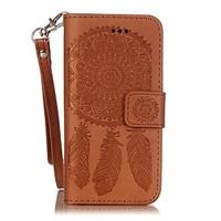 campanula embossed leather strap mobile phone for iphone se55s