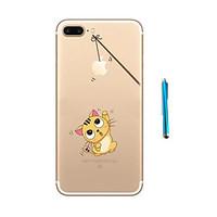 Cat Pattern Soft TPU Bumper Case for Apple iPhone 7 Plus 7 and Stylus