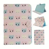 Cartoon Cat Coloured Drawing or Pattern PU Leather Folio Case Tablet Holster for iPad Mini4 Mini3/2/1