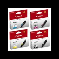 Canon CLI-551 BK/C/M/Y Original Black & Colour Ink Cartridge 4 Pack