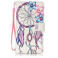 campanula pattern pu leather lanyard phone case for huawei p9 lite