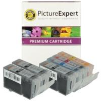 canon pgi 5 bk cli 8 cmy compatible black colour ink cartridge 6 pack