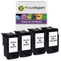 canon pg 512 compatible black x 3 cl 513 x 1 compatible colour ink car ...