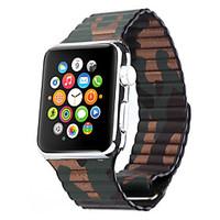 Camouflage pattern Genuine Leather Green Leather Leather Loop For Apple Watch 38mm / 42mm