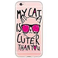 Cat With Glasses Pattern Soft Ultra-thin TPU Back Cover For iPhone 6s Plus/6 Plus/ 6s/6/5s/5