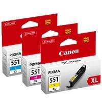 Canon CLI-551XL C/M/Y Original High Capacity Colour Ink Cartridge 3 Pack
