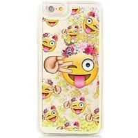 Cartoon Smiley Back Flowing Quicksand Liquid/Printing Pattern PC Hard Case Cover For iPhone 6s Plus/6 Plus/6s/6/SE/5s/5