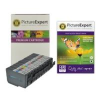 Canon PGI-9 Compatible Black & Colour Ink Cartridge 10 Pack + Photo Paper