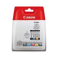 canon pgi 570bk cli 571 bkcmy original black colour ink cartridge 5 pa ...