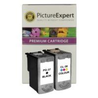 canon pg 37 cl 38 compatible black colour ink cartridge 2 pack