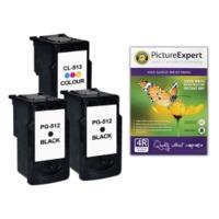 Canon PG-512 Compatible Black x 2 & CL-513 Compatible Colour Ink Cartridge & 50 Sheets 240g 4\